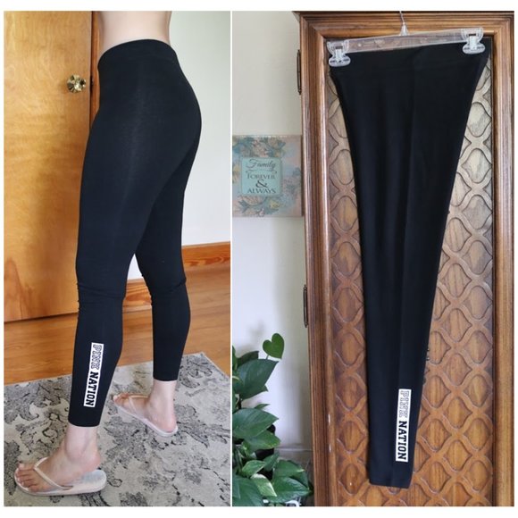 PINK Victoria's Secret 'PINK NATION' Wordmark Yoga Leggings - Black, Size XS - Picture 14 of 15
